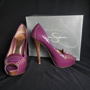 Jessica Simpson Purple Peep-Toe Stiletto Heels